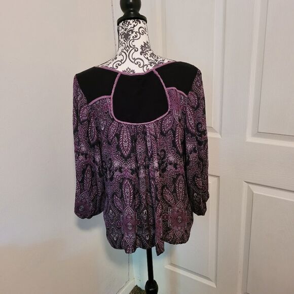 BCBGeneration silk blend paisley top - Picture 3 of 6